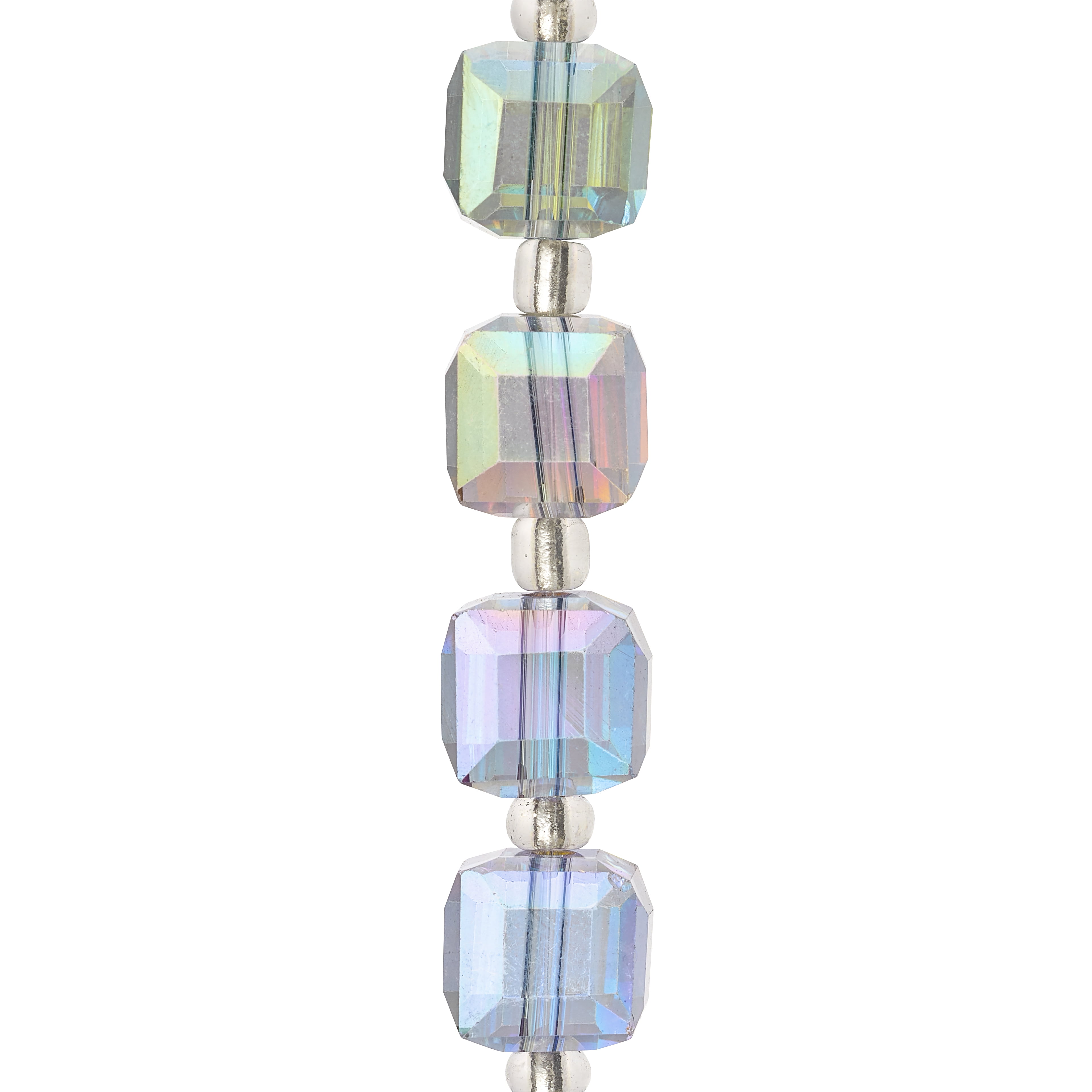 Bead Landing Green Faceted Glass Cube Beads, 10mm, 12 Pack
