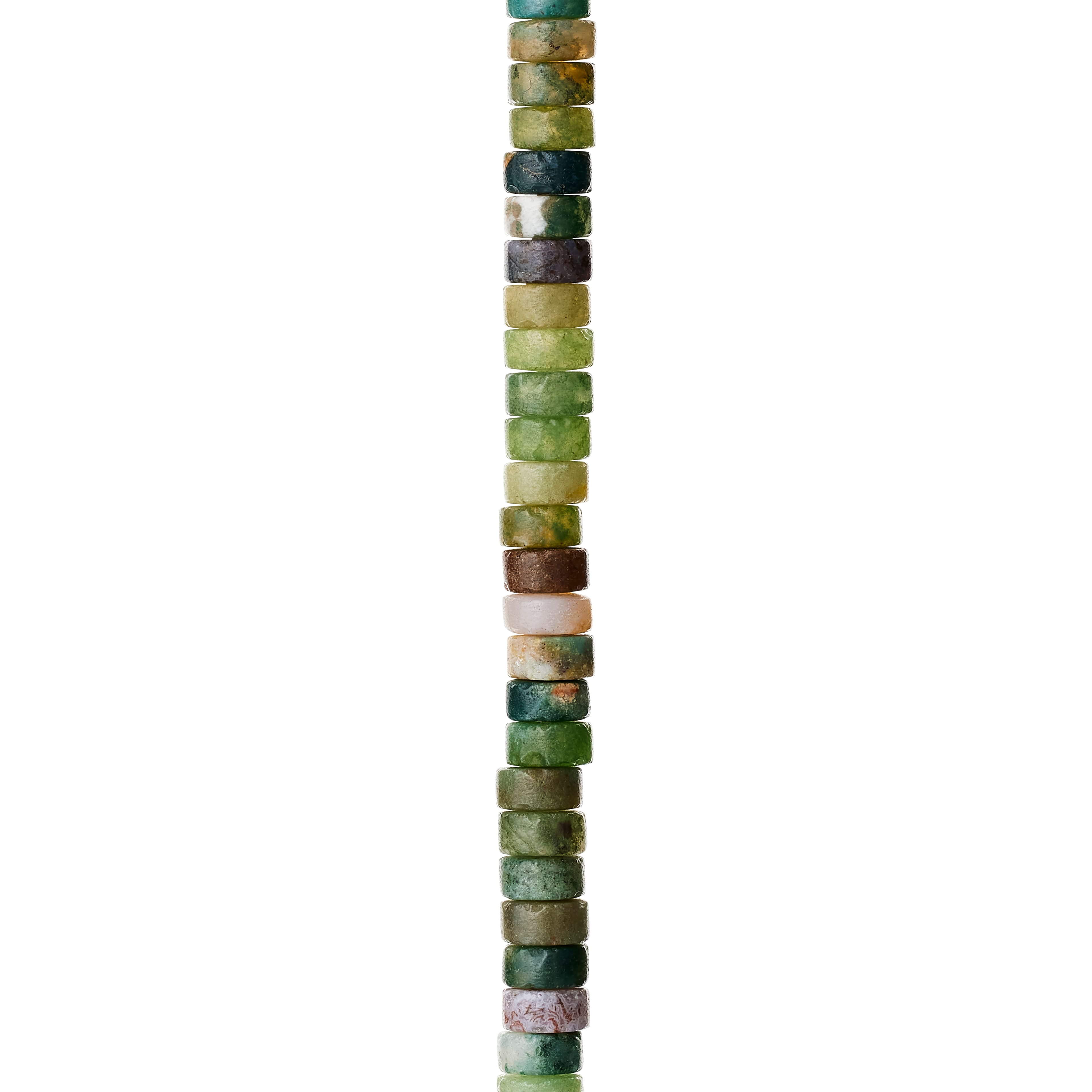 Bead Landing Green Fancy Jasper Round Heishi Beads, 6mm, 12 Pack