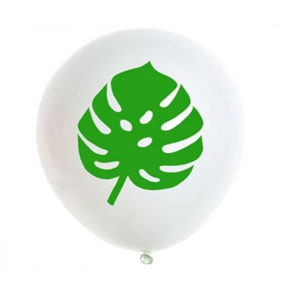 12 Pack Green Leaf Balloons Decorations 12" Palm Tree Themed Party Decor Leaves