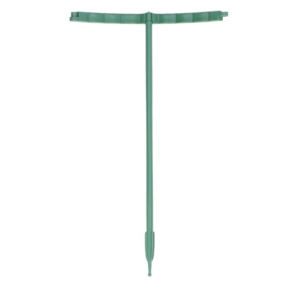 12-Pack Green Plastic Garden Plant Support Stakes with Half Round Rings for Flower Pots and Vegetables, 9.65 x 5.7 Inch plastic Half Round Ring Garden Tool Flower Pot Vegetable
