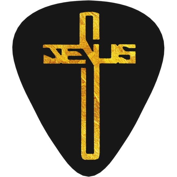 12 Pack Guitar Picks Plectrums Christian---Flat,0.46 0.71 0.96mm Includes Thin Medium Heavy Thickness For Bass Electric Acoustic Guitars Ukulele