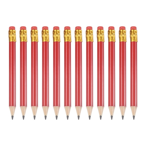12 Pack HB Pencils, 4inch Short Wood Graphite Pencils Thick Portable Golf Scoring Mini Pre Sharpened Erasable Pen with Eraser Bulk for Sport Games Meeting Office Writing, Blue