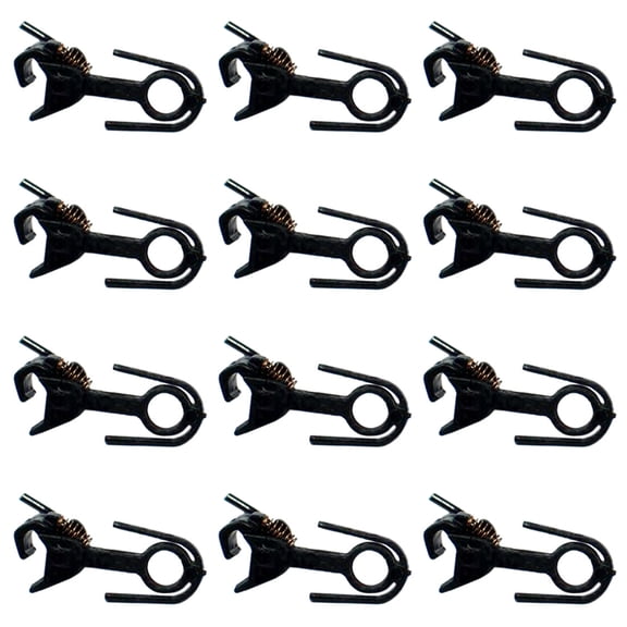 12 Pack HO Scale Model Train Hook Couplings, 1:87 Universal Modified Hook Coupler for Model Railroad Rolling Stock - Black