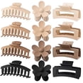 thumbnail image 1 of 12 Pcs Hair Clips for Women 4.3'' Big Claw Clips for Thin or Thick Hair 3 Styles Natural Color, 1 of 6