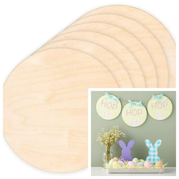 18 Pack Round Unfinished Plywood Crafts Sheets 6 inch Wood Craft Blanks Circle Basswood DIY Wooden Sheets