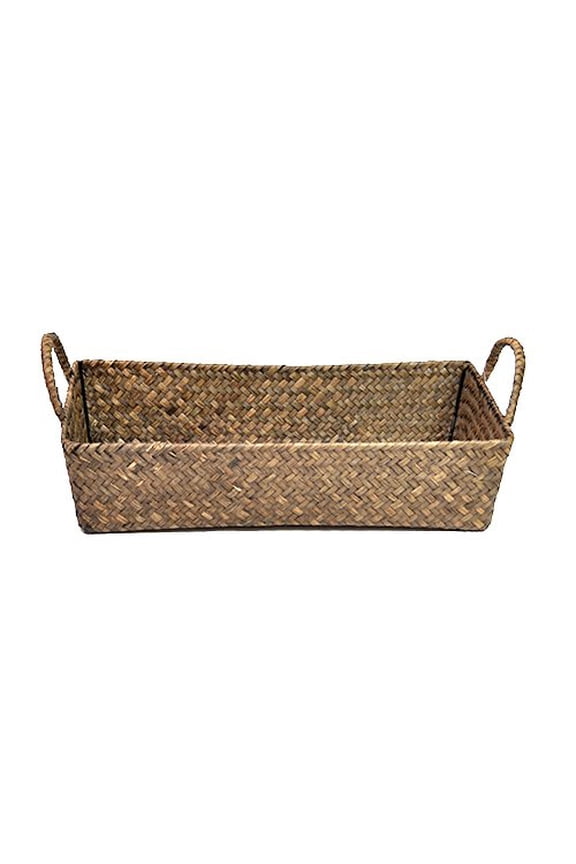 12 Pack Handmade Handwoven Natural Seagrass Baskets 15 Rectangular Pantry, Shelf & Closet Organizers Multipurpose Storage for Home, Office, Bathroom or Decorative Display Bulk Supply Set