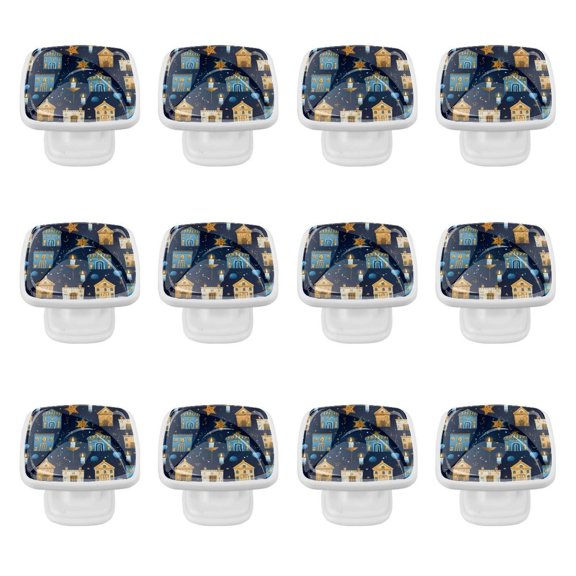 12 Pack Hanukkah Chanukah Square Cabinet Knobs Kitchen Cabinet Pulls Cupboard Handles Wardrobe Furniture Door Handles Drawer Pulls