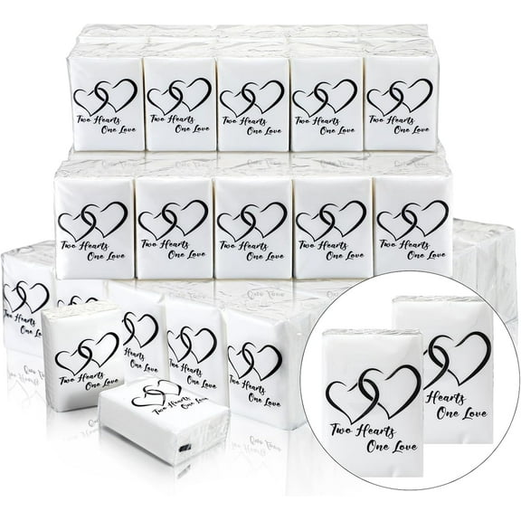 12 Pack Happy Tears Tissues Packs for Wedding Bulk Facial Tissues Items for Guests Welcome Bags Pocket Paper 3 Ply Individual Mini Travel Tissue Packs for Wedding Graduation Party Ceremony(Cute)