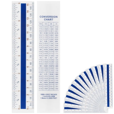 12 Pack Hardware Measuring Plastic Rulers, 15cm Bendable Plastic Rulers, Clear Easy-Read Markings with CM/MM to Inch Conversion Chart, for Classroom Office Home Handicraft