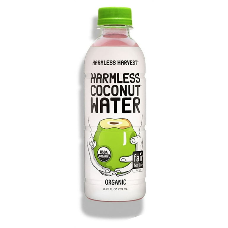 Harmless Harvest Organic Coconut Water Drink, Hydrate with Natural Electrolytes, No Sugar Added, Fair for Life Certified, Original Coconut Water 12 fl