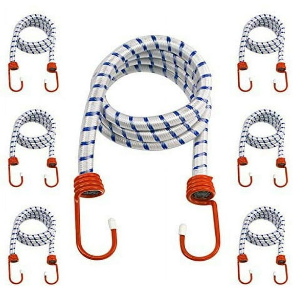 12-Pack Heavy Duty 24" Bungee Cords - 1/2-Inch Diameter Cord - PVC-Coated Steel