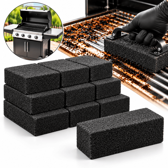 (12-Pack) Heavy Duty Commercial Restaurant Griddle Grill Bricks Cleaning Stone