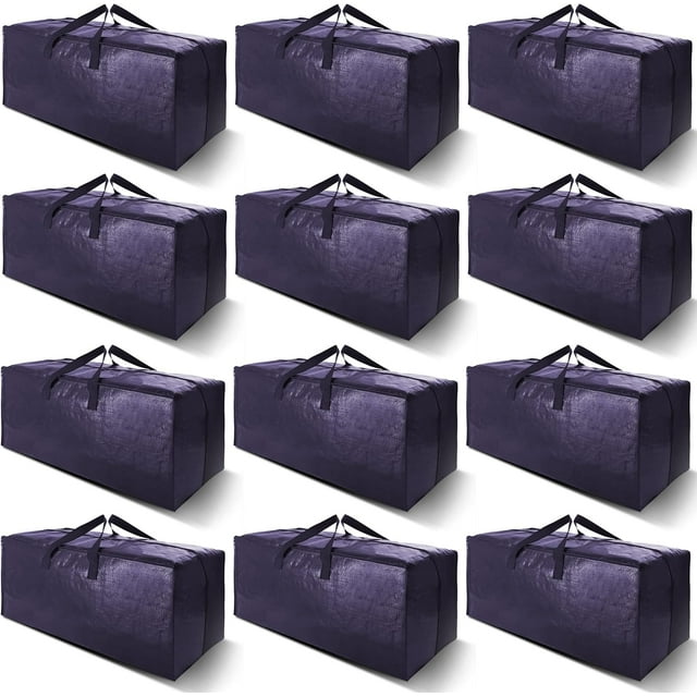 12 Pack Heavy Duty Extra Large Moving Bags W/Backpack Straps Strong