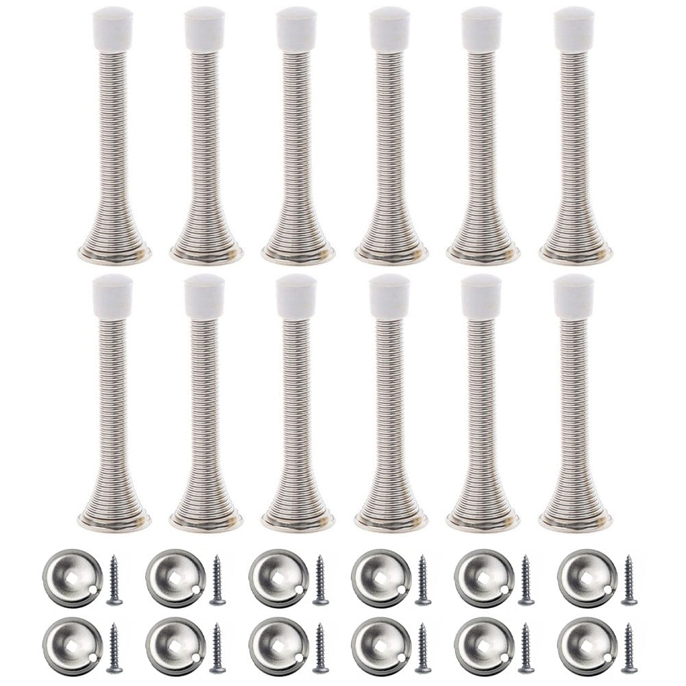12-Pack Heavy Duty Spring Door Stops - Protect Your Doors And Wall With