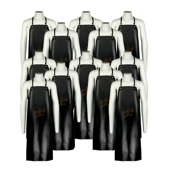 12 Pack Heavy Duty Vinyl Apron - Industrial Grade Waterproof Material For Ultimate Protection, Lab Work, Meat and Food Service Facilities - by Xpose Safety