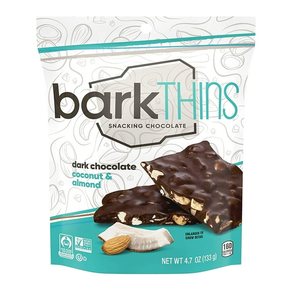 (12 Pack) Hershey's barkThins Kosher Dark Chocolate Coconut with Almonds, 4.7 Oz