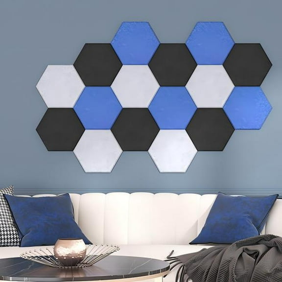 12 Pack Hexagon Acoustic Panels, TONOR 12"x 10"x 0.4" High Density Sound Proof Wall Panels, Noise Da