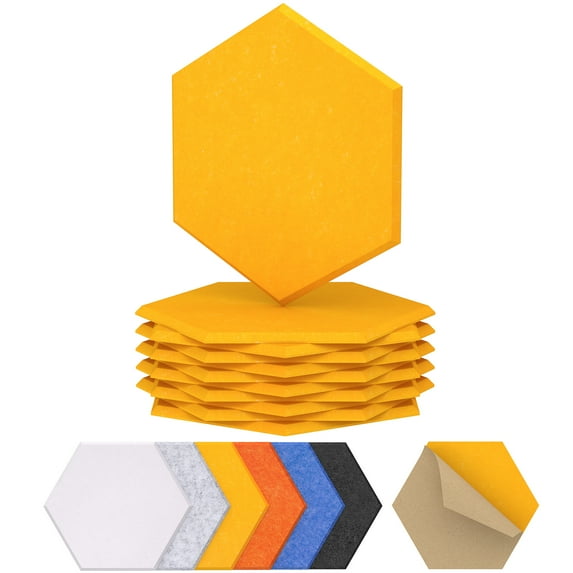 12 Pack Hexagon Acoustic Panels, TONOR 12"x 10"x 04" High Density Sound Proof Panels for Walls, Soun