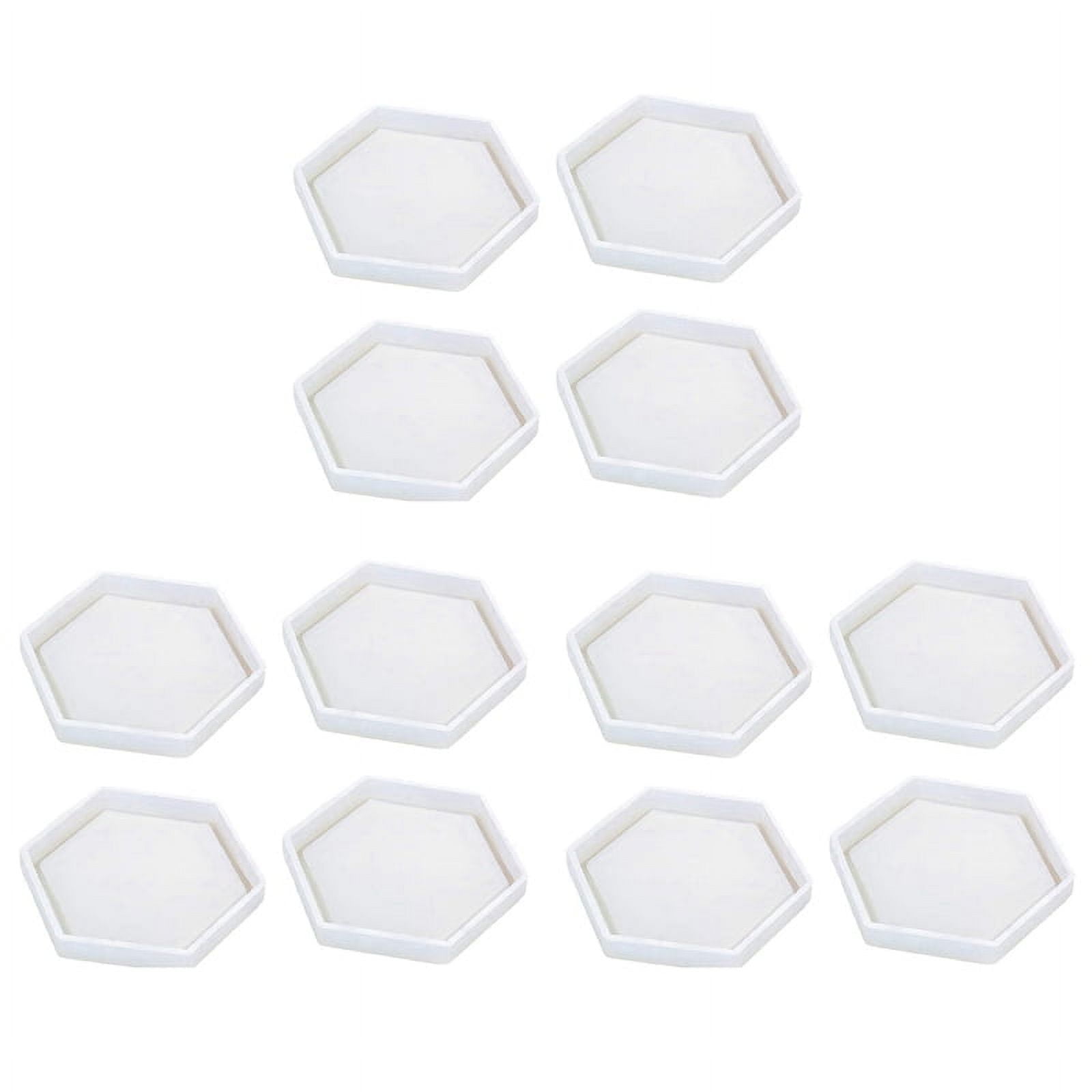 12 Pack Hexagon Silicone Coaster Molds Silicone Resin Mold, Clear Epoxy Molds for Casting with Resin, Concrete