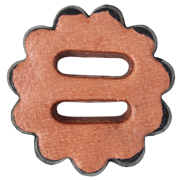 12 Pack Hilason Slotted Scalloped Leather Rosette Concho Saddle Tack Tan 1-1/2"