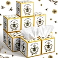 thumbnail image 1 of 12 Pack Honey Bee Facial Tissues Cube Boxes 3 Ply Square Face Tissues Box Cover Holder for Spring Summer party Home Bathroom Office Car Accessories (Yellow), 1 of 4
