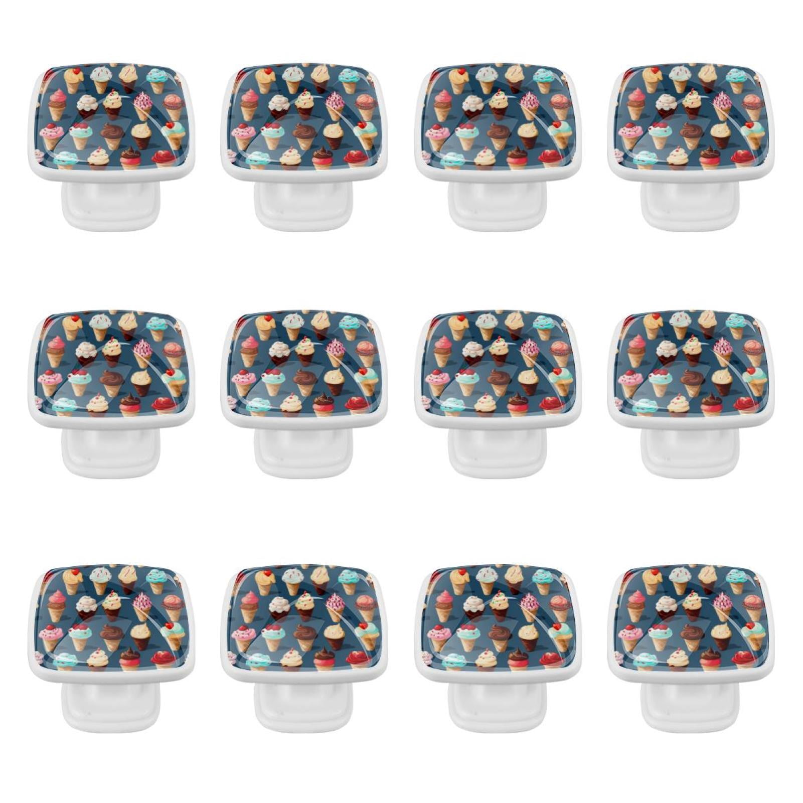 12 Pack Ice Cream Kitchen Cabinet Square Knob Cabinet Hardware for ...