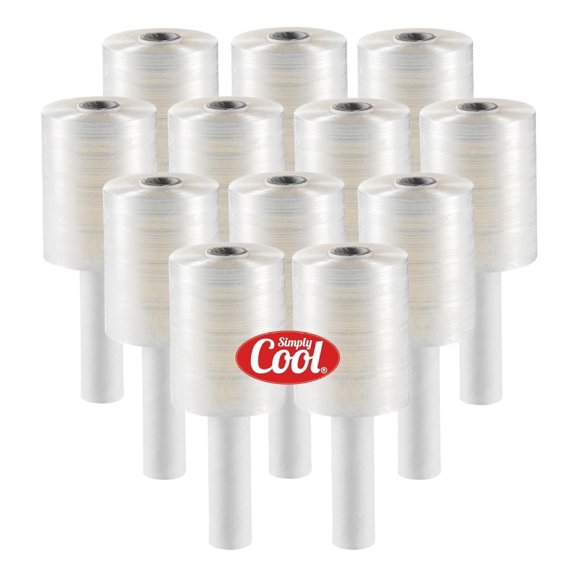 12 Pack Industrial Strength Mini Hand Stretch Wrap 5" 1000 Ft Roll 80 Gauge Thick, Shrink Wrap Roll for Moving Supplies, Furniture, Pallets, Plastic Wrap for Packing, Heavy Duty Stretch Film