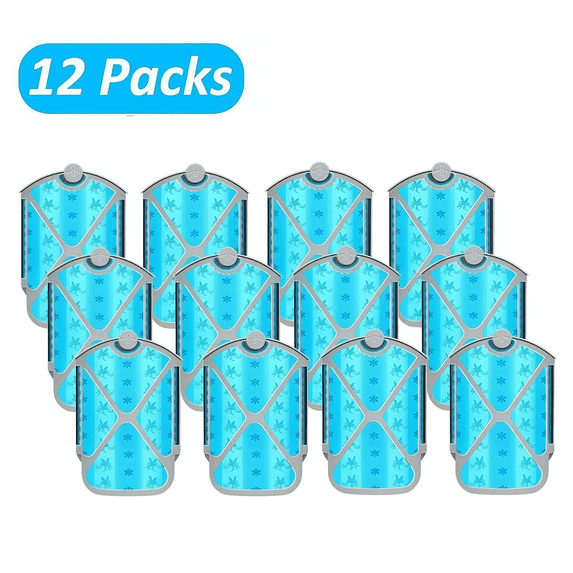 12-Pack Insect Sticky Sheet Refills | Non-Toxic Fruit Fly Trap Replacement Sheets | Compatible with Various Electric and Non-Electric Insect Traps | Indoor Home Pest Control