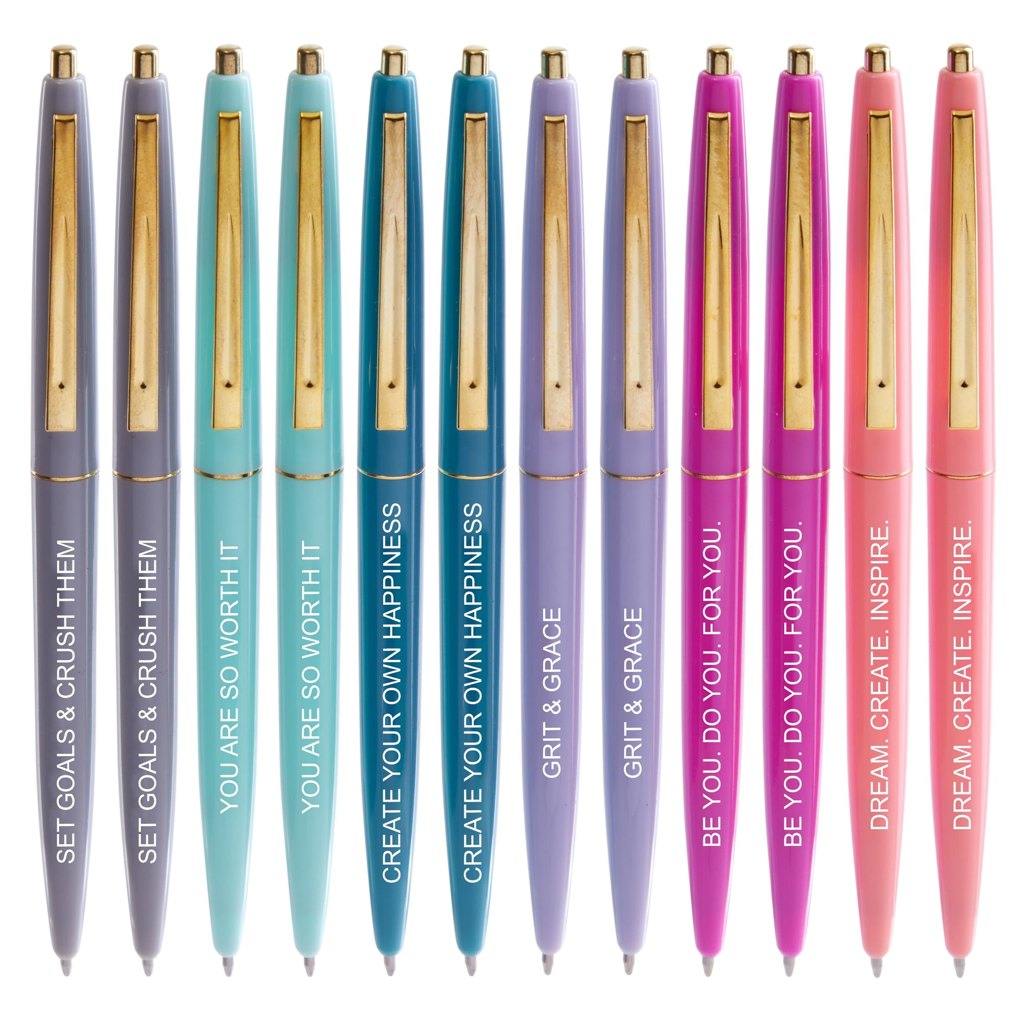 12Pack Inspirational Ballpoint Pens with Motivational, Encouraging