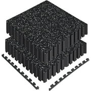 Interlocking EVA Foam Floor Tiles, 12-Pack (24"x24", 0.56" Thick) - 48 Sq Ft Puzzle Gym Mats for Home Workouts, Exercise Equipment & Rubber Flooring