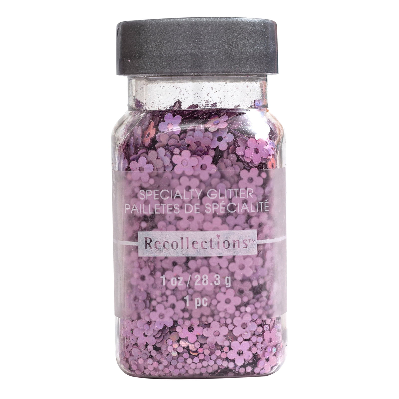 Recollections Iridescent Pink Flowers Specialty Glitter, 12 Pack