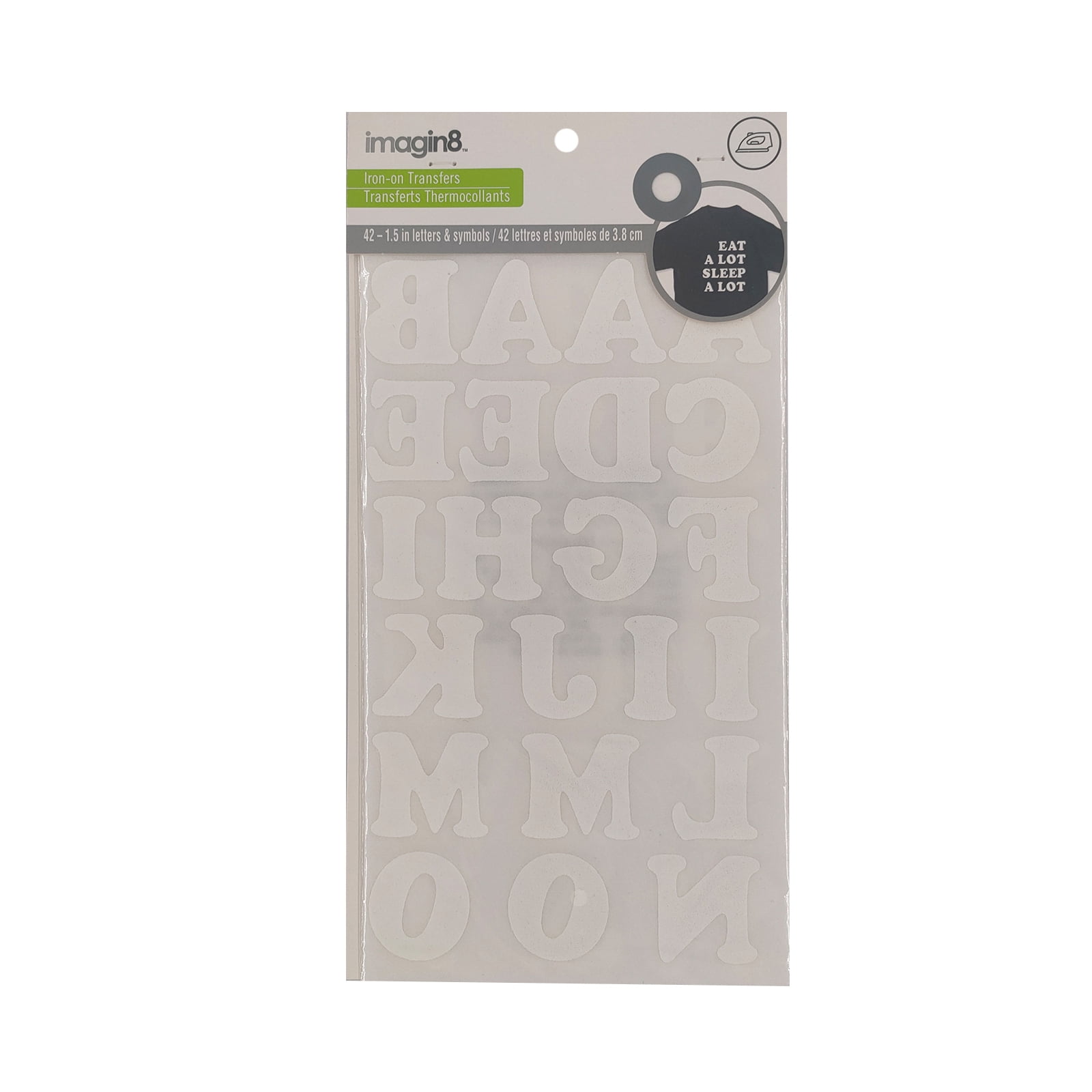 Imagin8 Iron-On White Flocked Cooper Letters, 12 Pack