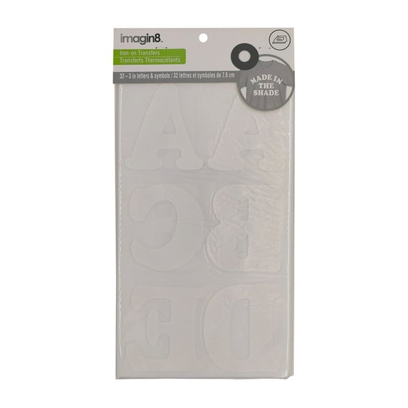 12 Pack: Iron-On White Flocked Cooper Letters by Imagin8™