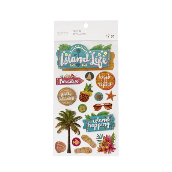 Recollections Island Life Stickers, 12 Pack