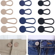 12-Pack Jeans Button Extender Waistband Expander for Pants, Rubber Waist Extenders for Men Women, No Sew Button Loops Extends Waistline, Fits Denim Trousers SkirtsMulticolor