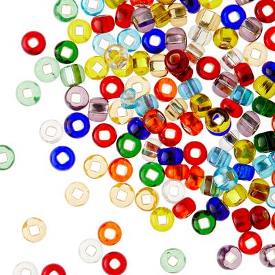John Bead Silver Lined Mix Czech Glass Seed Beads, 6/0, 12 Pack