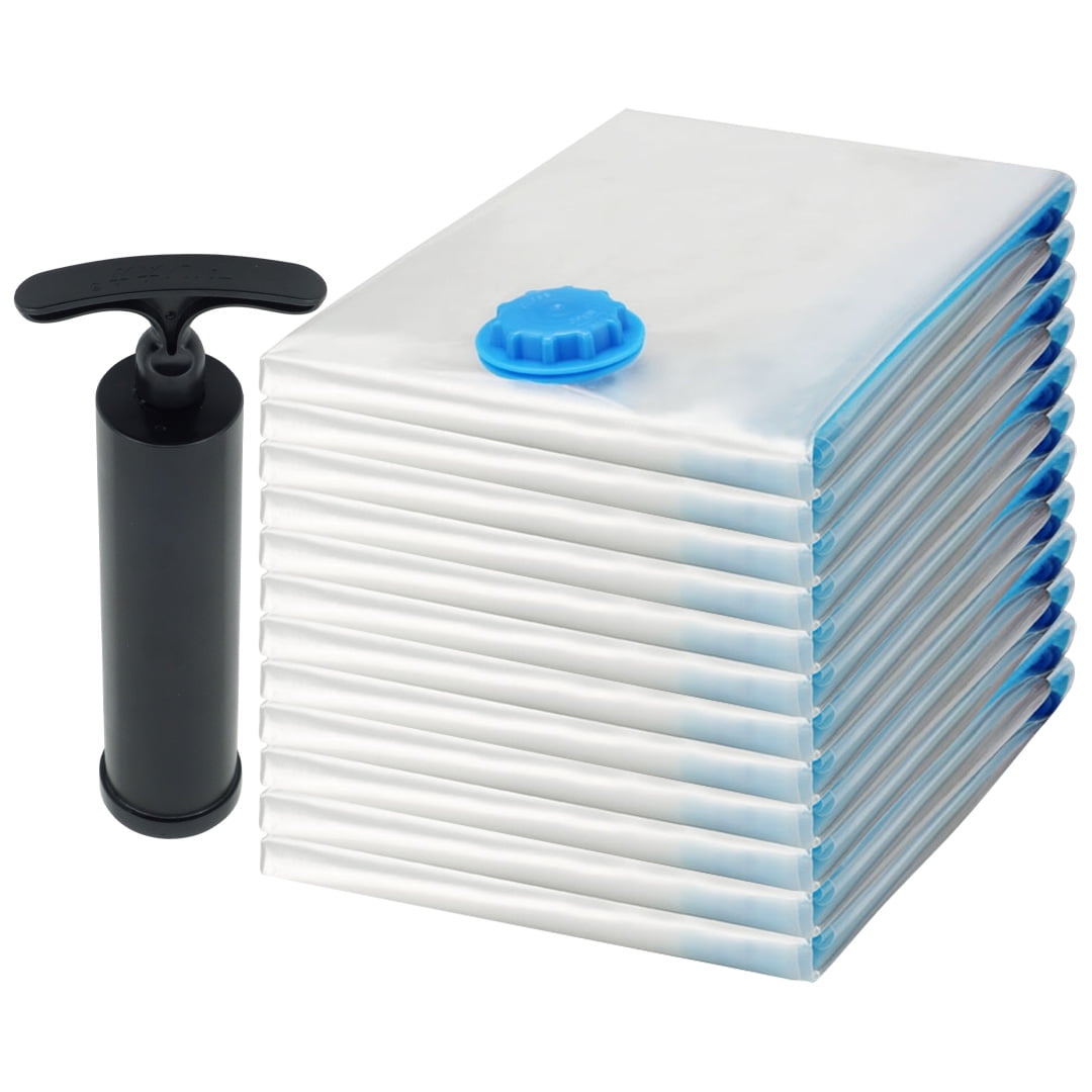 12 Pack Jumbo Space Saver Bags Vacuum Seal Storage Bag Organizer 39 x 47 inches, 100x120 cm + Free Pump