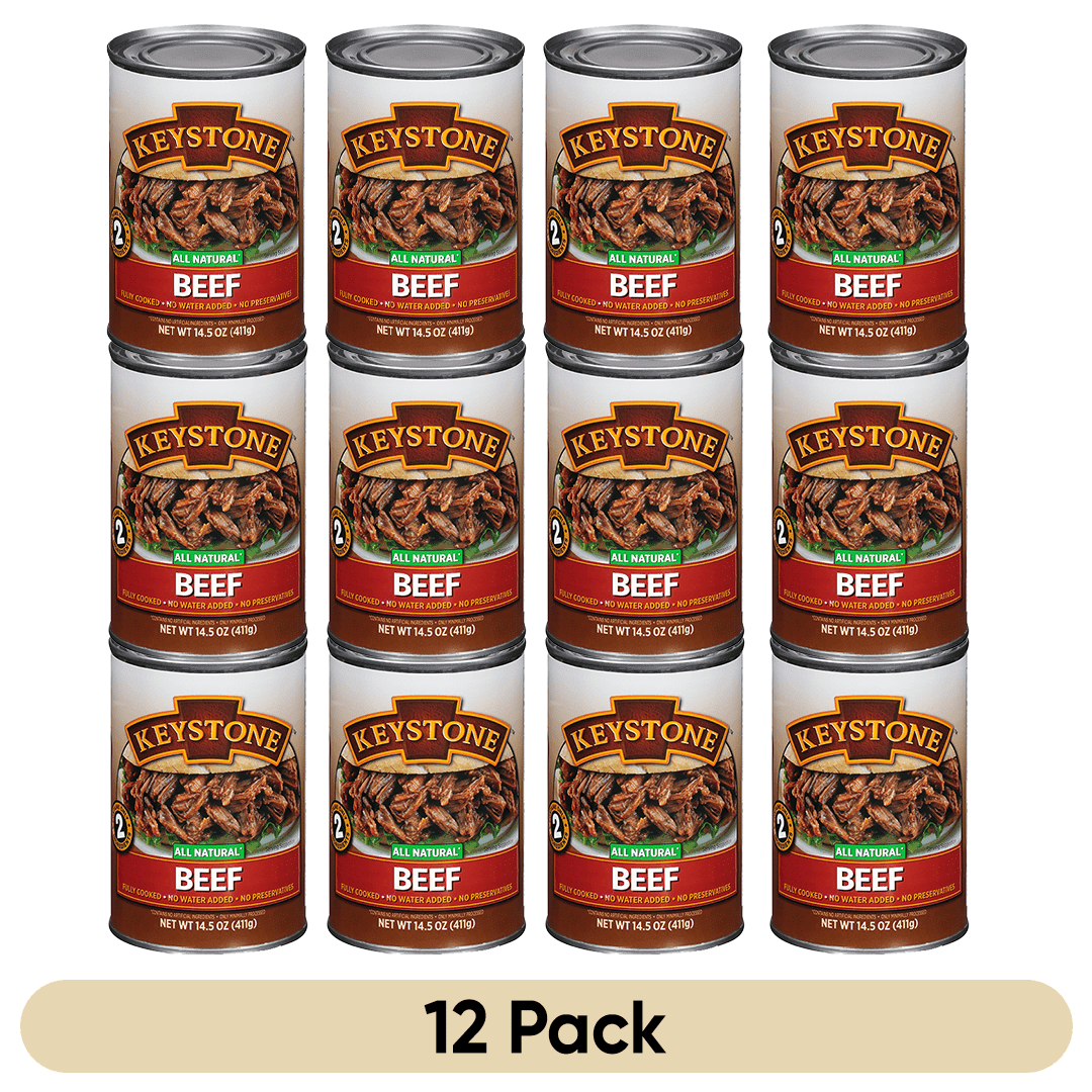 (12 Pack) Keystone All Natural Beef 14.5 oz Can ✅ Emergency Survival Food For Camping Hiking and Backpacking Ready to Eat- Pack of 12 Cans ✅