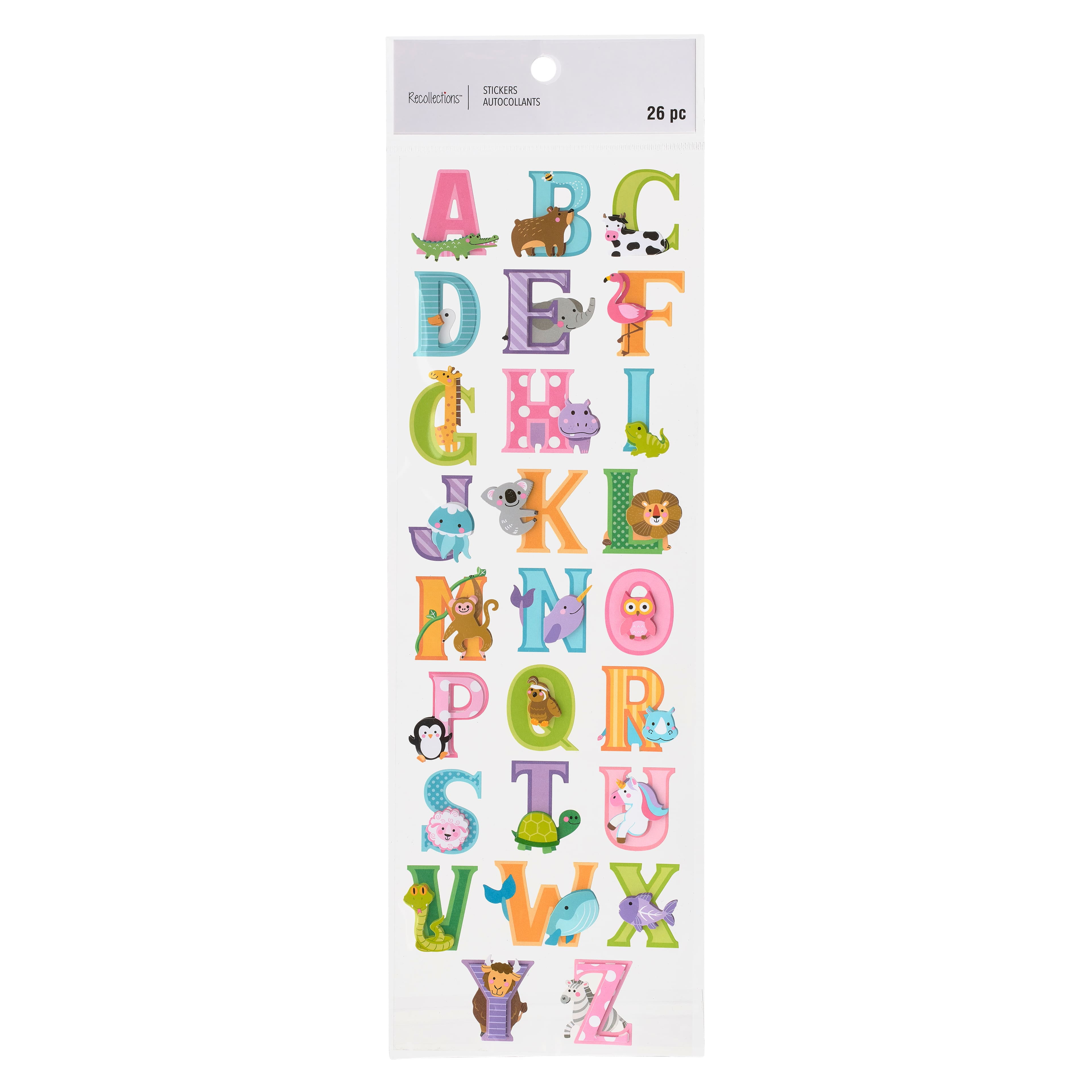 12 Pack: Black Small Font Alphabet Stickers by Recollections
