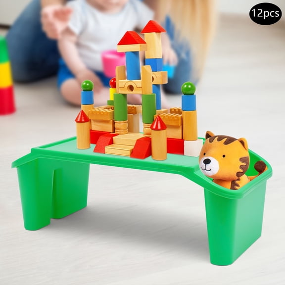PEAKORA12-Pack Kids Lap Desk Trays - Portable Rectangle Tables with Side Pockets
