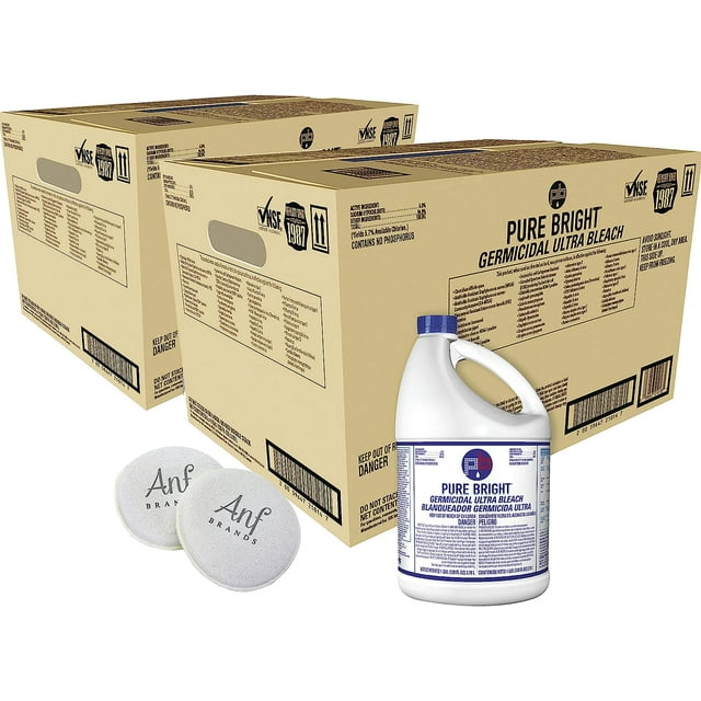 (12 Pack) Kik Ultra Bleach, 1 Gallon Jugs and Cleaning sponge