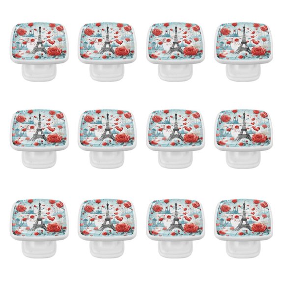 12 Pack Kitchen Cabinet Knobs Eiffel Tower Valentine's Day Dresser Knobs Drawer Knobs Drawer Pulls Door Knobs Dresser Drawer Handles Knobs for Dresser Drawers
