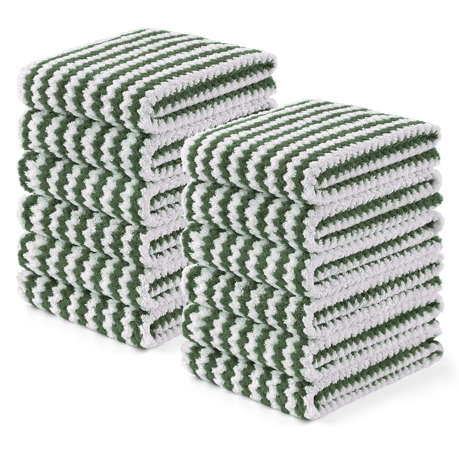 12 Pack Kitchen Dish Cloths, Ultra Soft And Absorbent Dish Towels ...