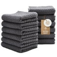 thumbnail image 1 of White Classic Absorbent Kitchen Towels 12 Pack - Premium 100% Cotton Dish Towels, 450GSM Thick Machine Washable Kitchen Cloth for Drying, Cleaning, Dobby Weave, Super Quality 15x26 in - Gray, 1 of 7