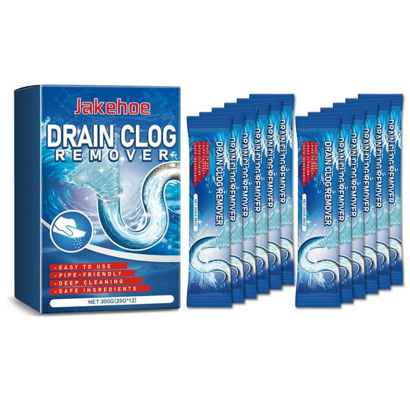 12-Pack Kitchen Drain Cleaner Tablets for Grease & Hair Clogs - Fast-Acting Toilet and Sink Pipe Unclogger with Dissolving Formula