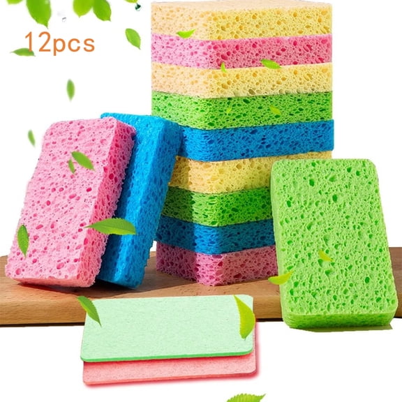 JIAYUEZHAO Bath Multipurpose Cellulose Cleaning Sponge Sheets Set, 12 Count