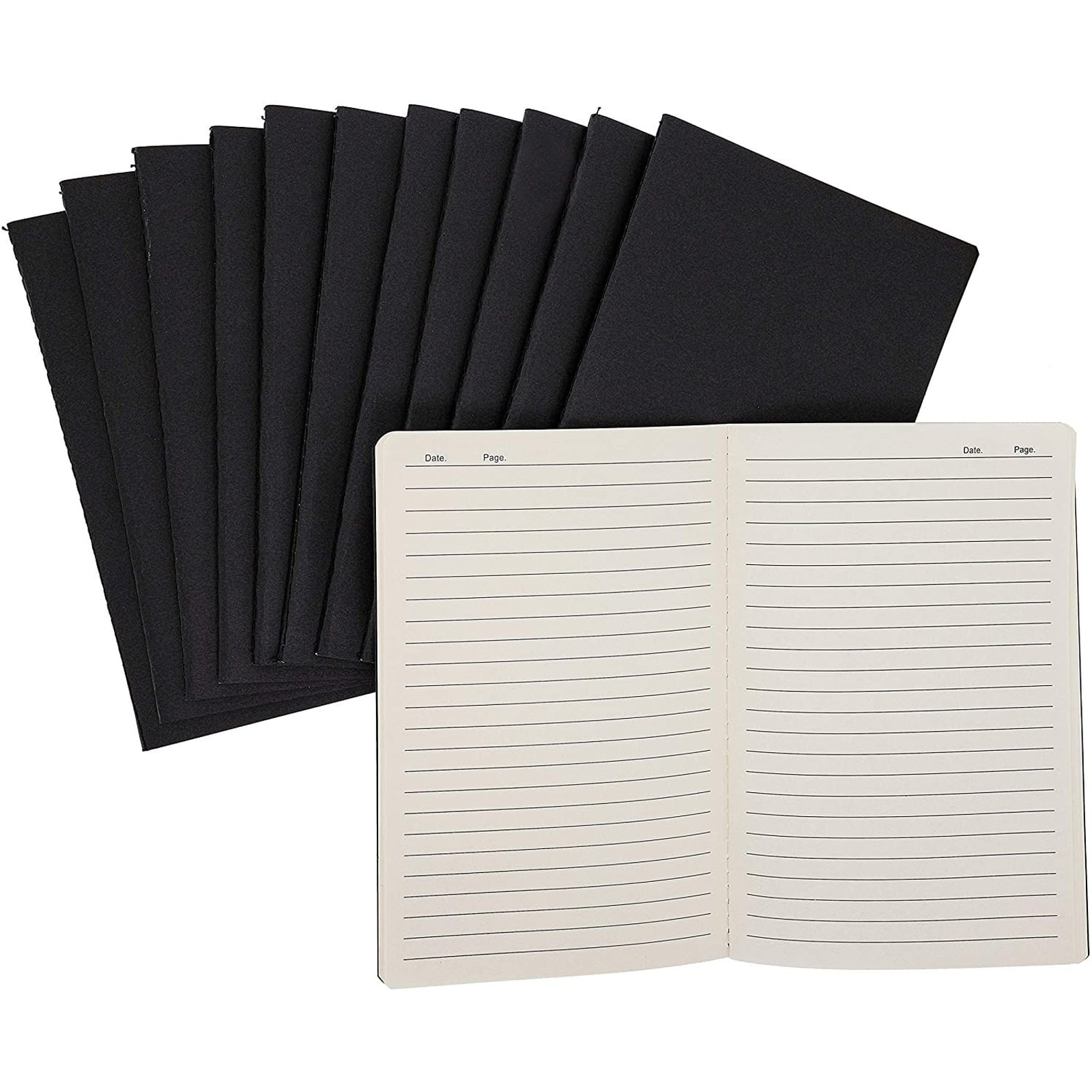 Labkiss 100 Pack Small Blank Notebook & Journal Bulk, Black Cover