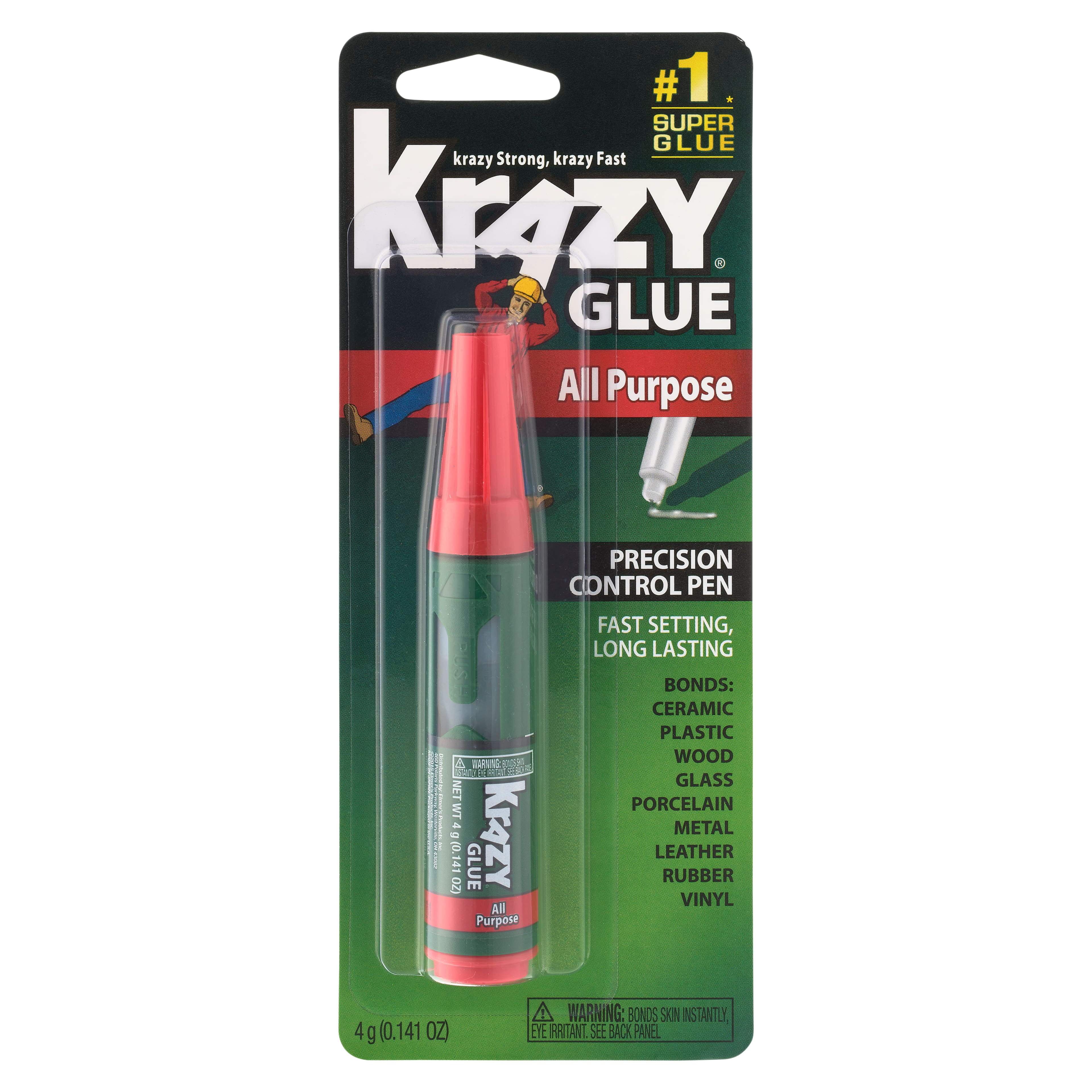 Krazy Glue KG92548R Instant Krazy Glue 0.18-Ounce All Purpose Brush - Pack  of 6