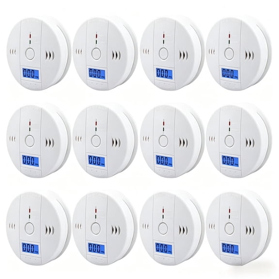 12 Pack LCD Display CO Carbon Monoxide Gas Detector Device Home Safety Alarm Detector