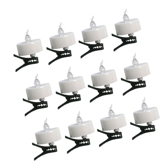 12 Pack LED Flameless Tealight With Clip Flickering For Table Decorations Parties Weddings Celebration